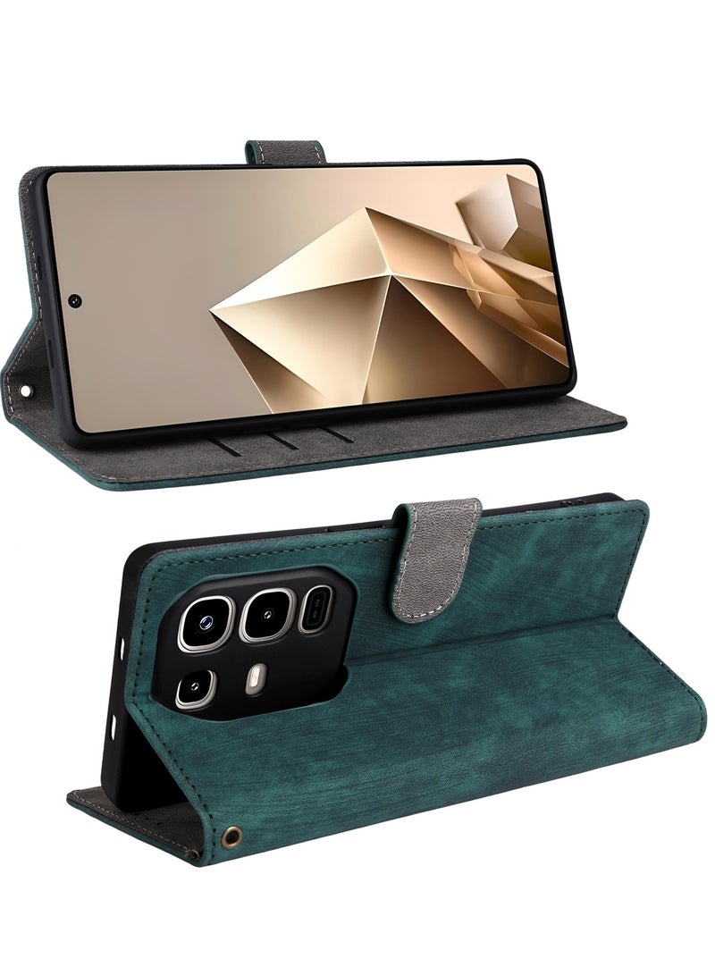 For Infinix Note 50 Pro+ 5G Flip Cover with Detachable Lanyard, PU Leather Full Body Protection Shockproof Flip Mobile Phone Case, RFID Anti-theft Brush Folio Wallet Case - Image 3