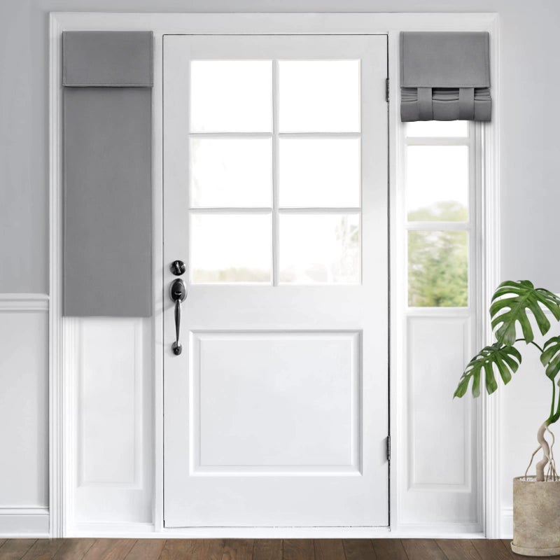 HOMEIDEAS HOMEIDEAS Sidelight Curtains for Front Door  Side Door Curtains for Small Window  Privacy Door Blinds for Sidelight Curtains  Thermal Insulated Door Window Covering  Light Grey  1 Panel  W12 X L40 - Image 1