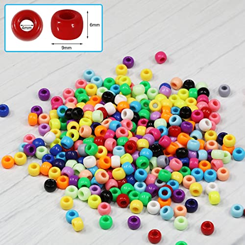 BALABEAD Giant Crayon Bead Box, Pony Beads with Smooth Surface Craft Assortment Colors (6x 9mm/18colors/1800 beads) - Image 2