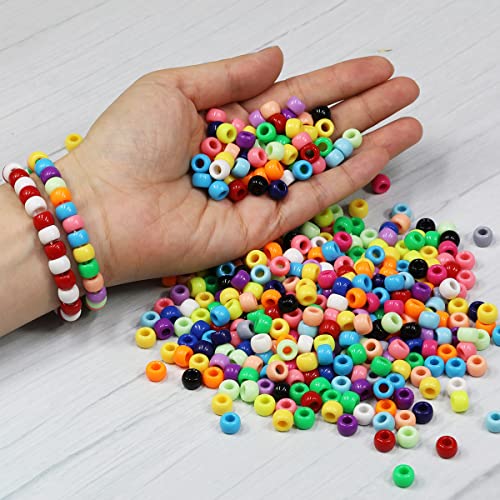 BALABEAD Giant Crayon Bead Box, Pony Beads with Smooth Surface Craft Assortment Colors (6x 9mm/18colors/1800 beads) - Image 3