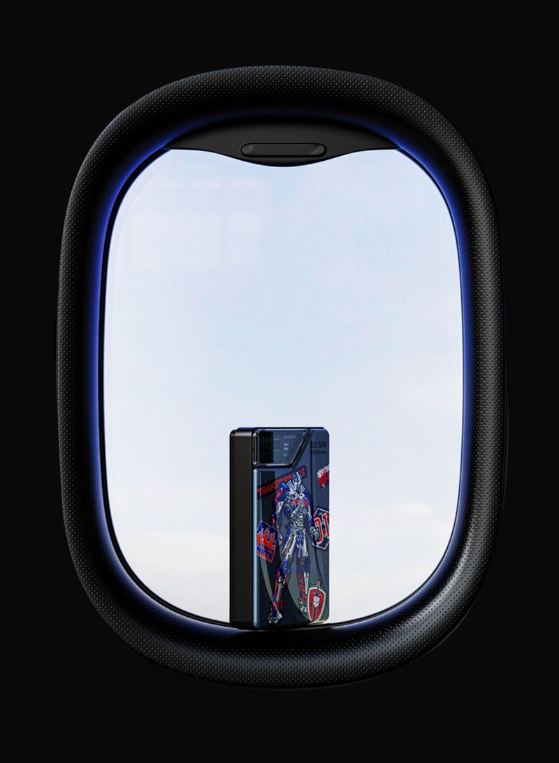 TRANSFORMERS TF-D10 Optimus Prime Power Bank 10000mAh, Fast Charging with Type-C & Lightning Cable Outputs, 22.5W Maximum Power for Multi-Device Charging - Grey - Image 2