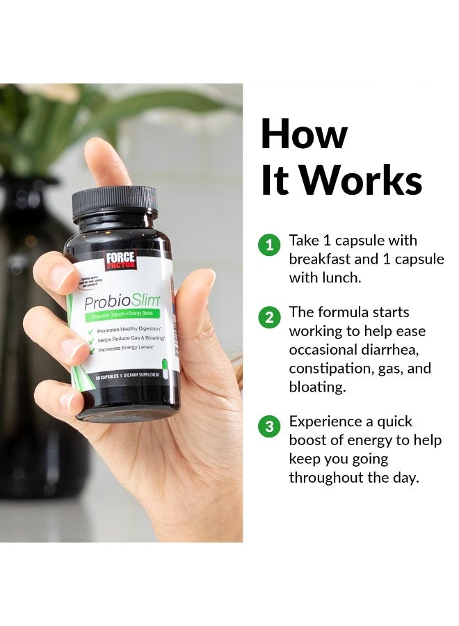 Force Factor ProbioSlim Probiotic Supplement for Women and Men with Probiotics and Green Tea Extract, Reduce Gas, Bloating, Constipation, Support Digestive and Gut Health, 120 Capsules (Twin Pack) - Image 4