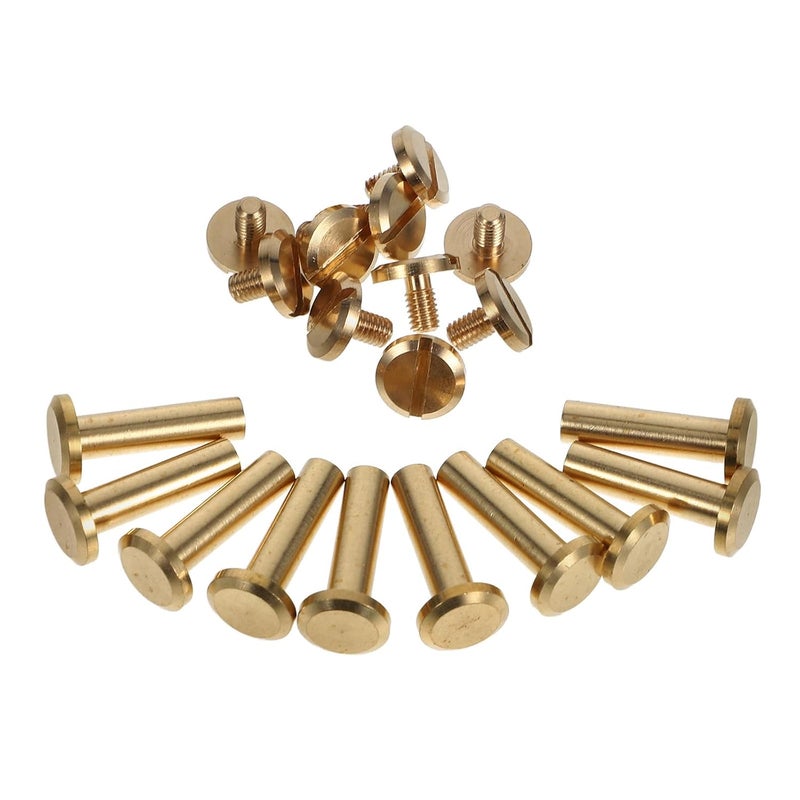 10pcs Binding Screws Set Φ4x15mm Flat Head Scrapbook Binding Posts for Purses Belts and Bookbinding, Metal Rivets for Fabric Fastening in Crafts and Leatherwork - Image 1
