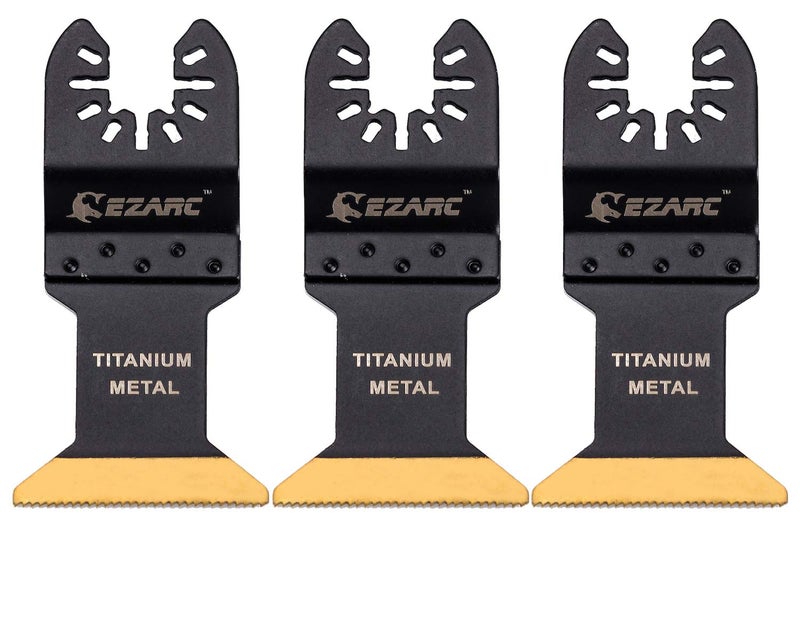 EZARC Titanium Oscillating Tool Blades, Oscillating Multitool Blades for Metal, Wood Nails, Screws Cutting, Plastic, 3 Pack - Image 1