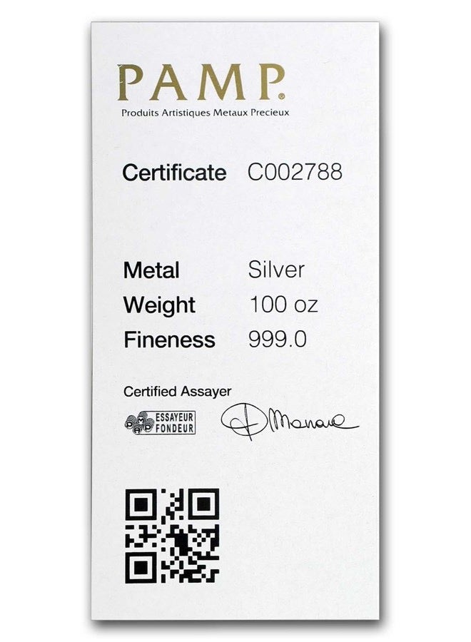 PAMP Suisse Silver 100 oz (3110 gram) Bar - Image 4
