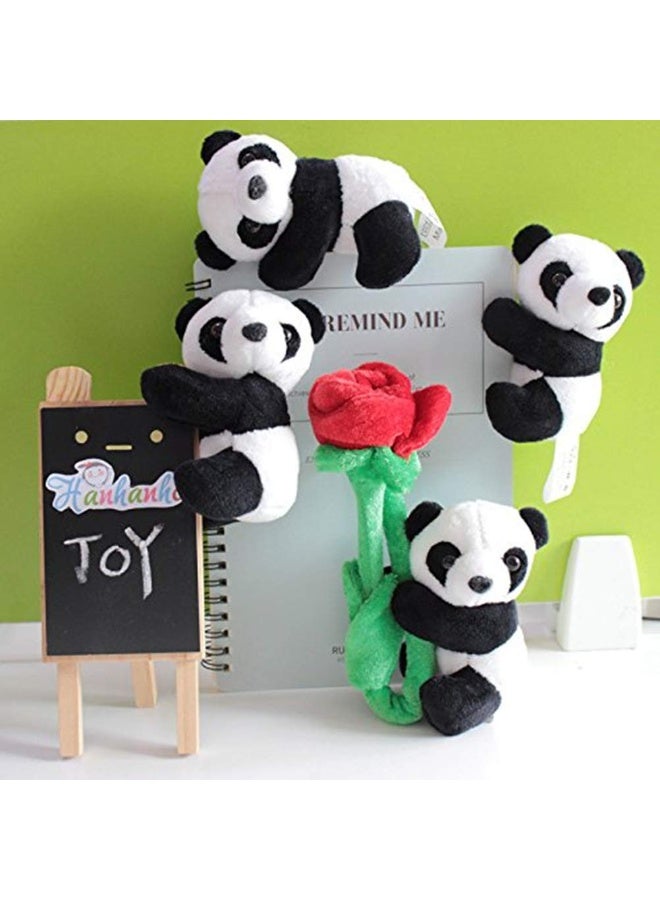Mini Panda Plush Clip & Resin Figurine Set – Cute Finger Panda for Memo, Curtain, Photo Holder & Bamboo Panda Models for Cake Decoration, Bonsai, Fairy Garden & Souvenir Gift  - Image 1