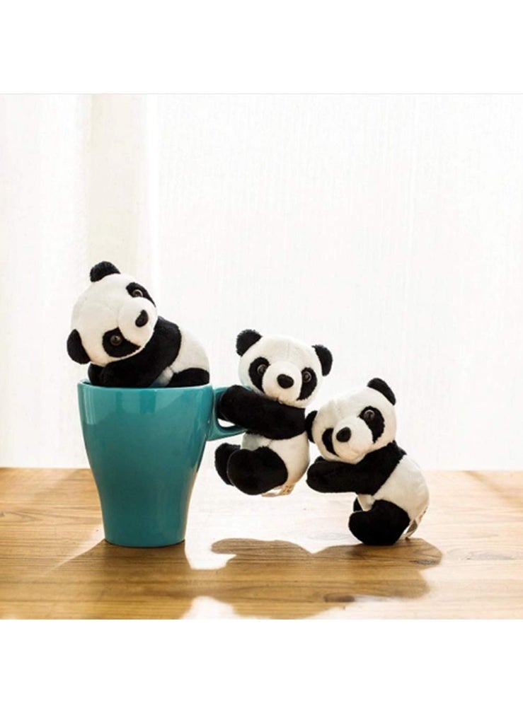 Mini Panda Plush Clip & Resin Figurine Set – Cute Finger Panda for Memo, Curtain, Photo Holder & Bamboo Panda Models for Cake Decoration, Bonsai, Fairy Garden & Souvenir Gift  - Image 2