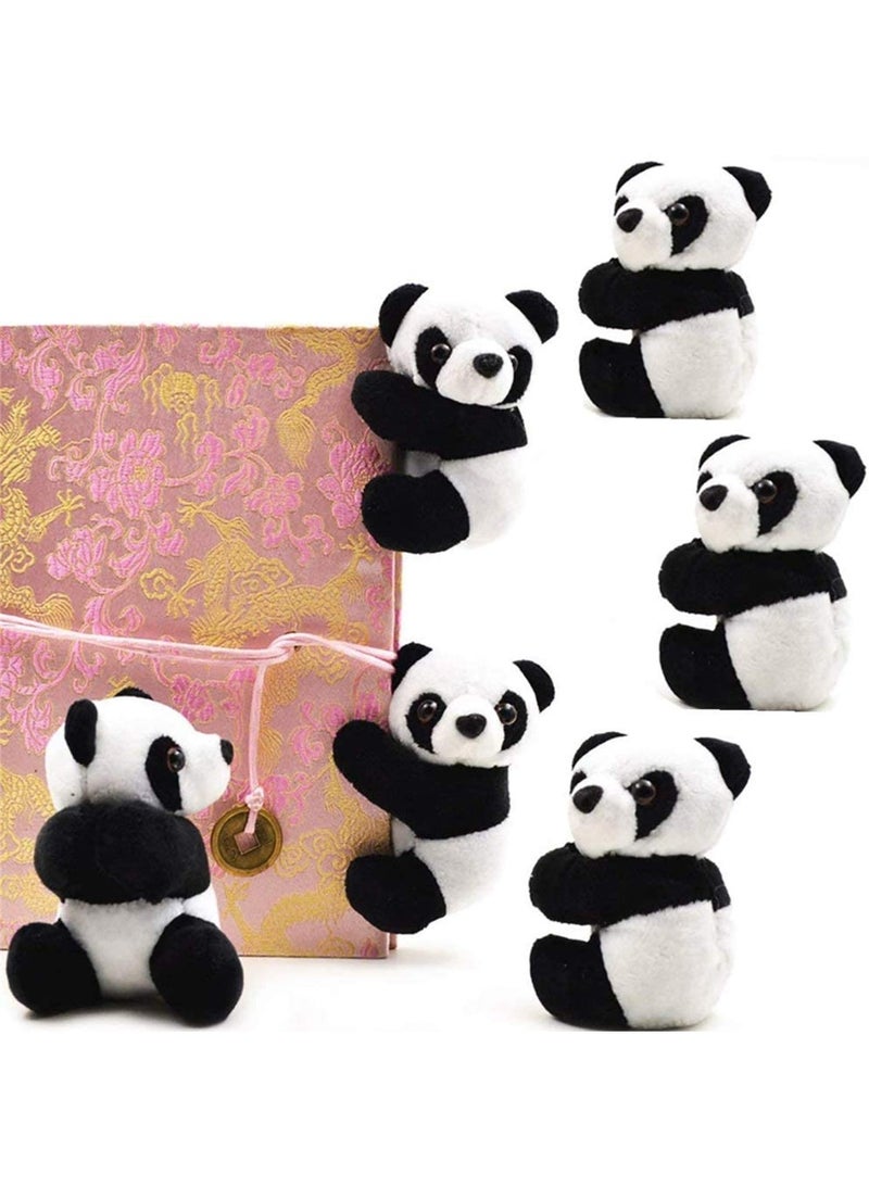 Mini Panda Plush Clip & Resin Figurine Set – Cute Finger Panda for Memo, Curtain, Photo Holder & Bamboo Panda Models for Cake Decoration, Bonsai, Fairy Garden & Souvenir Gift  - Image 5