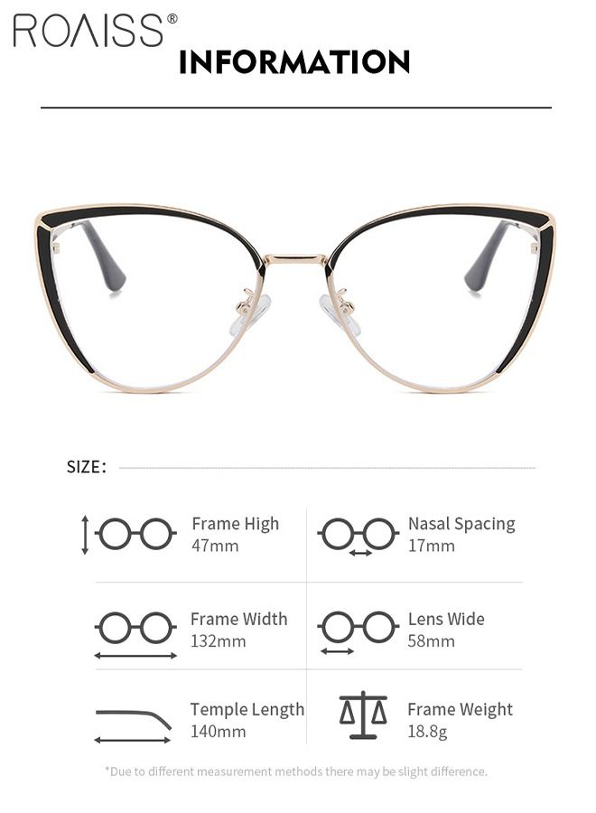 roaiss Women's Blue Light Blocking Glasses Blue Light Filter Computer Reading Gaming TV Phones Cat Eye Eyeglasses Fashion Anti Eyestrain Headache Eyewear Black Gold - Image 3