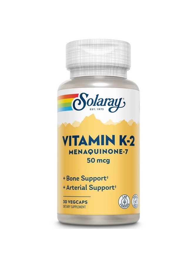 SOLARAY K2 MK7, Veg Cap (Btl-Plastic) 50mcg | 30ct - Image 1