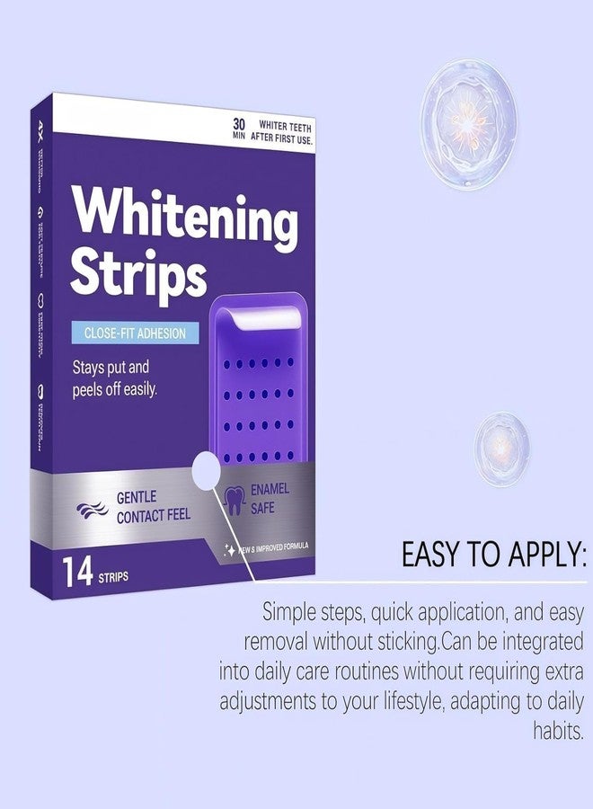 OSFRIAGE Purple Teeth Whitening Strips,Gentle Daily Stain Reduction & Natural Shine, Portable for Home or On-The-Go Use, 14 Strips - Image 5