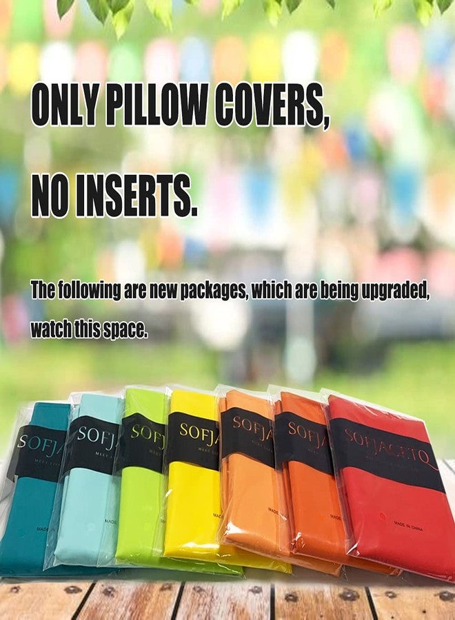 SOFJAGETQ Red Outdoor Pillow Covers, Waterproof Throw Pillow Covers 18x18 inches, Durable Vibrant Decorative Cushion Shem for Patio Funiture, Garden, Outdoor Sofa, Swing, 2PCs - Image 2