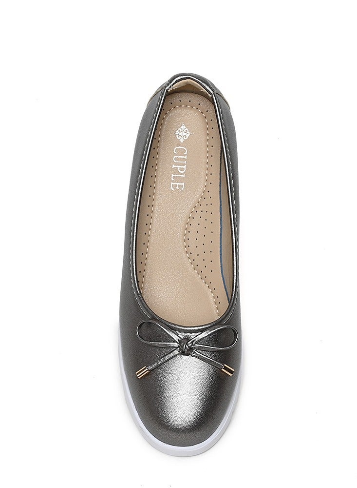 كابلي حذاء فلات مريح بتفصيل ربطة وكعب سميك - Image 3