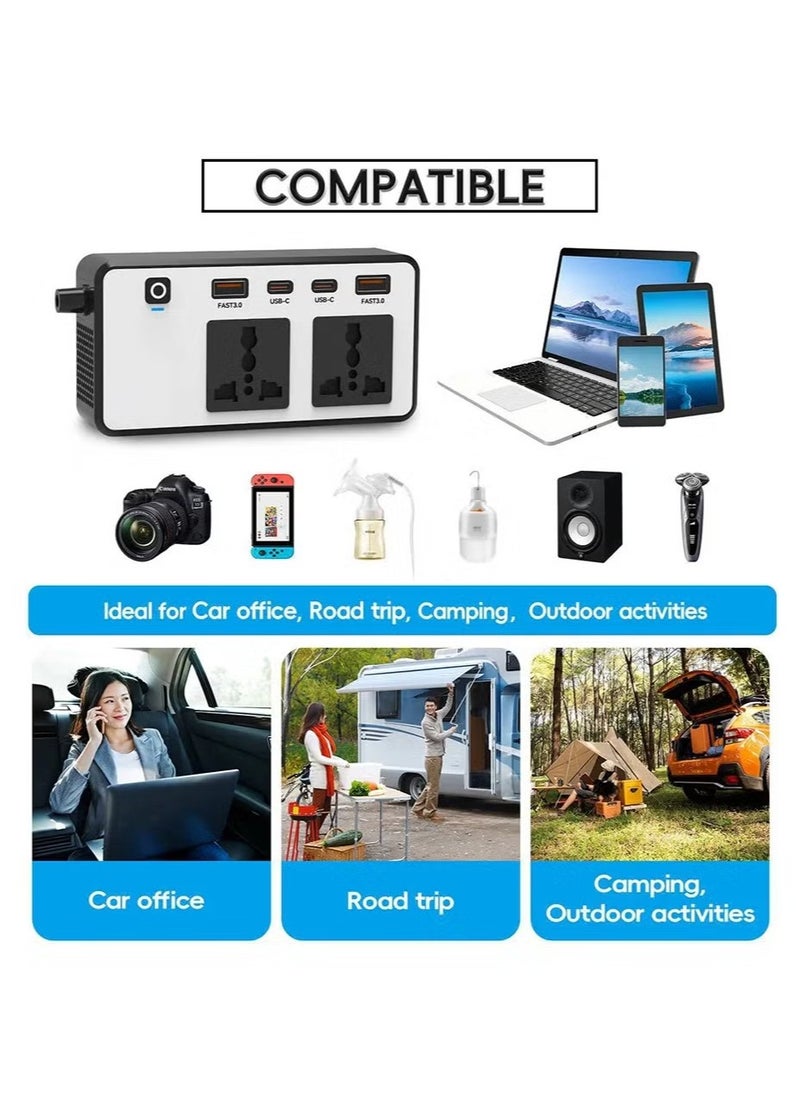 ELTRAZONE 200W Car Inverter 12V DC to 220V AC Power Adapter – Includes 2 USB-A & 2 Type-C Ports for Laptop, Computer, Smartphones – Compact and Portable Power Converter for Car Travel, Home & Office  - Image 3