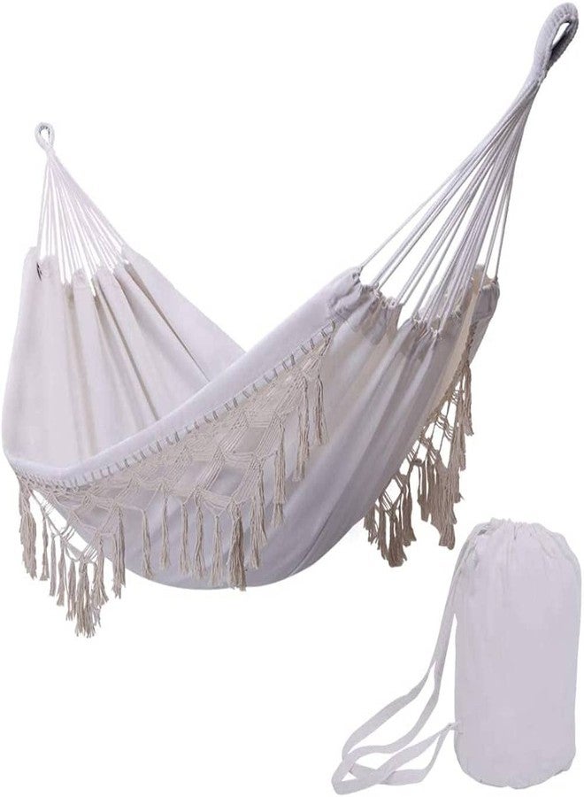 kartfury Boho Large Brazilian Fringed Macramé Double Hammock Swing Bed with Carry Bag for Patio Porch Bedroom Yard Beach Indoor Outdoor - Image 1