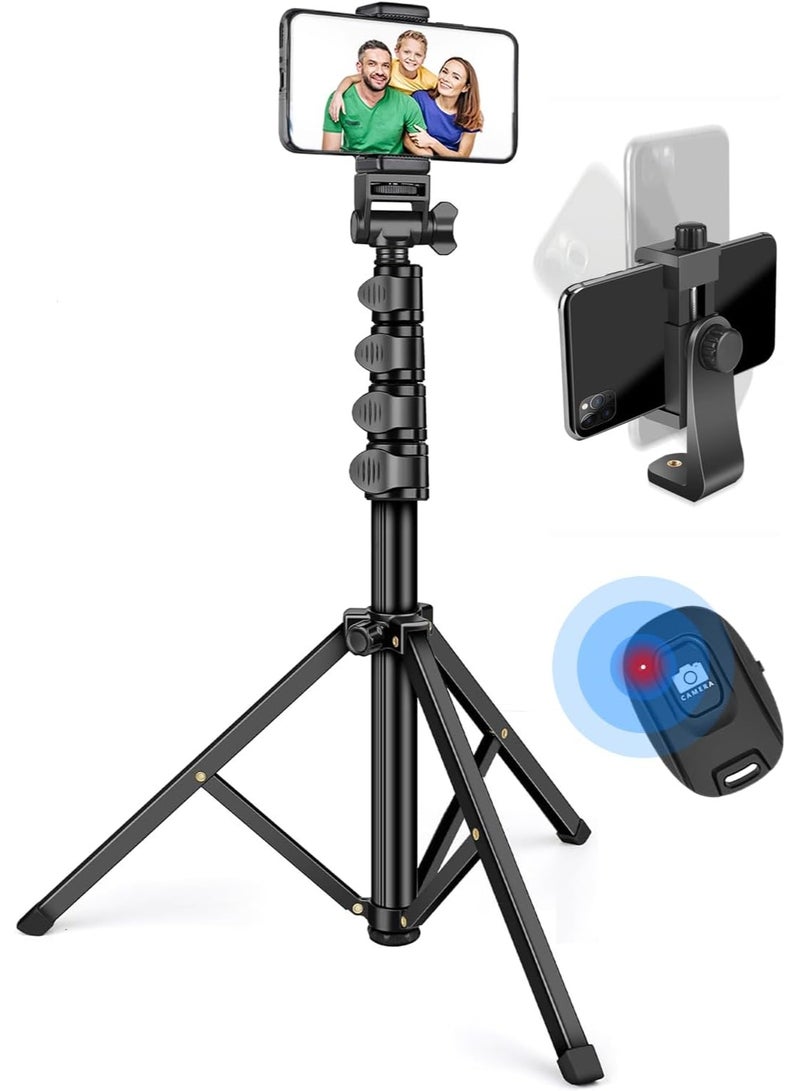 70" Extendable Phone Tripod & Selfie Stick – Wireless Remote, Adjustable Phone Holder for Video Recording, Compatible with iPhone, Android, and Cameras - Image 1