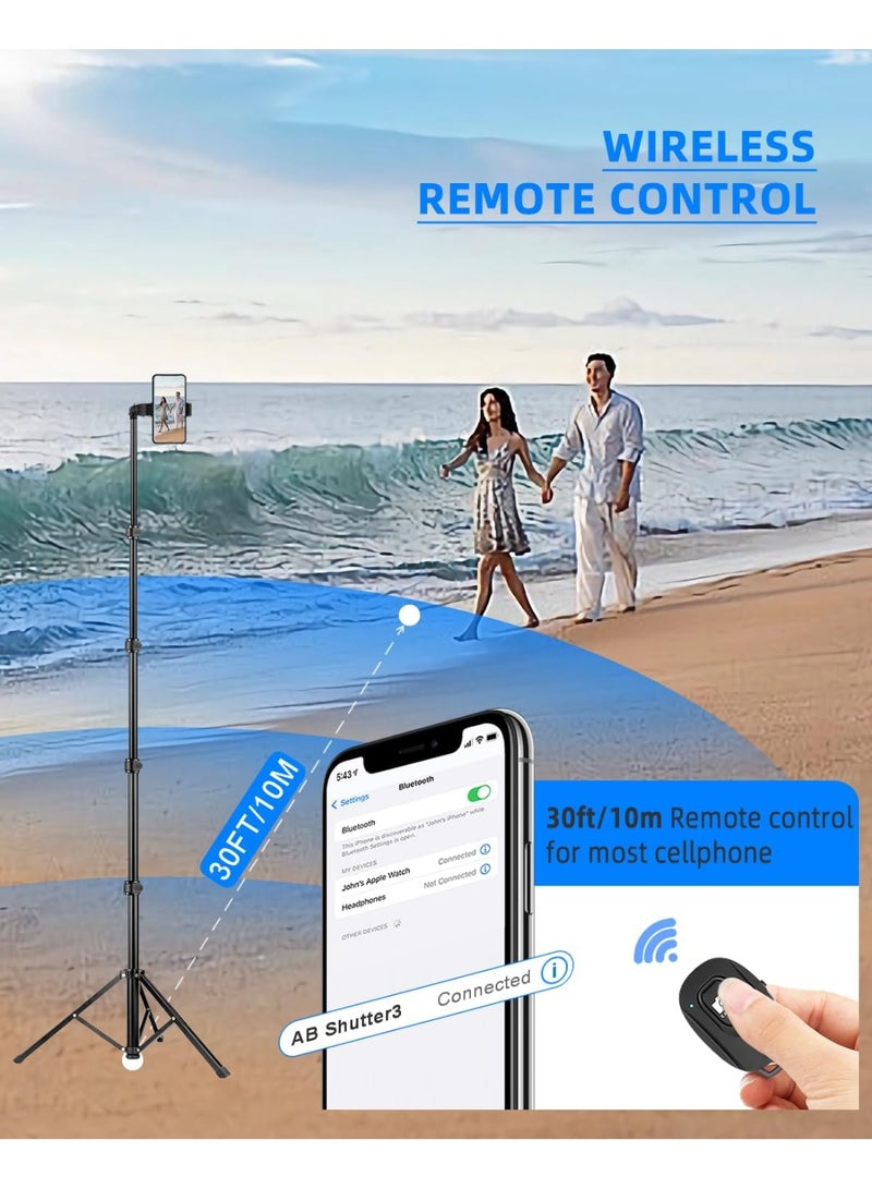 70" Extendable Phone Tripod & Selfie Stick – Wireless Remote, Adjustable Phone Holder for Video Recording, Compatible with iPhone, Android, and Cameras - Image 4
