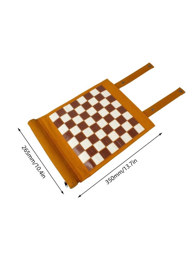 Andux Rollable Backgammon Board Game Microfiber Portable Chess Set PGSLQ-01 (3-in-1 Chess - Brown) - Image 2