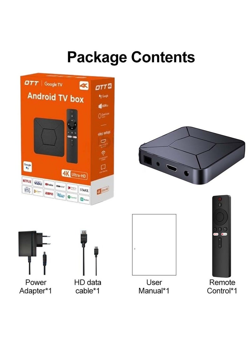 OTT - OTT 4K Android TV Box – Google TV Edition | Ultra HD Streaming | Voice Remote | Chromecast Built-in | Dolby Audio - Image 1