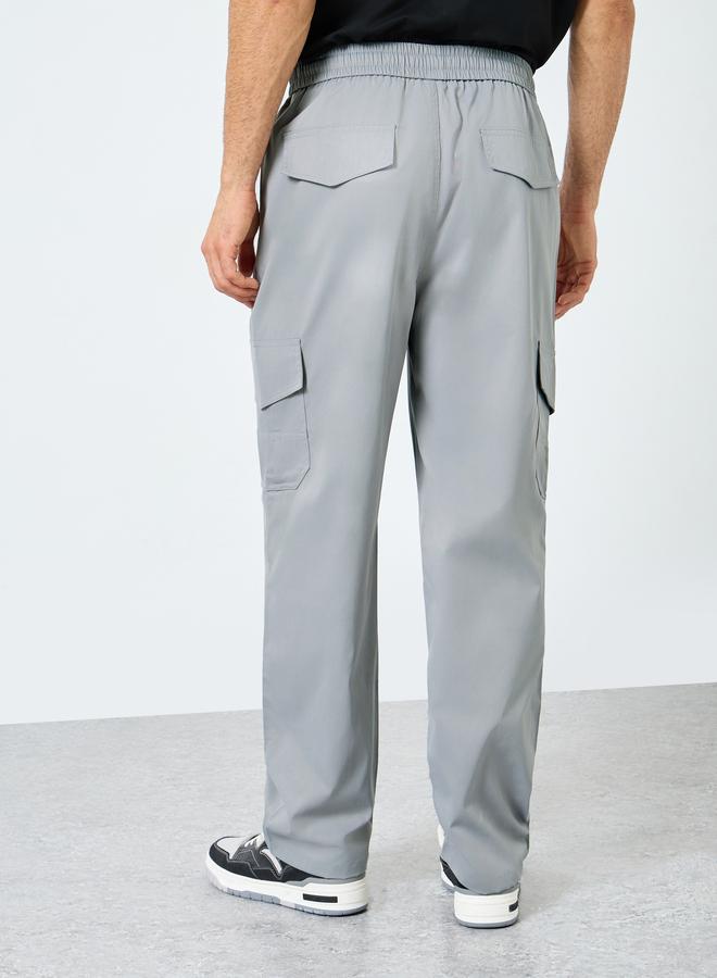 ستايلي بنطلون كارغو مستقيم منسوج - Image 4