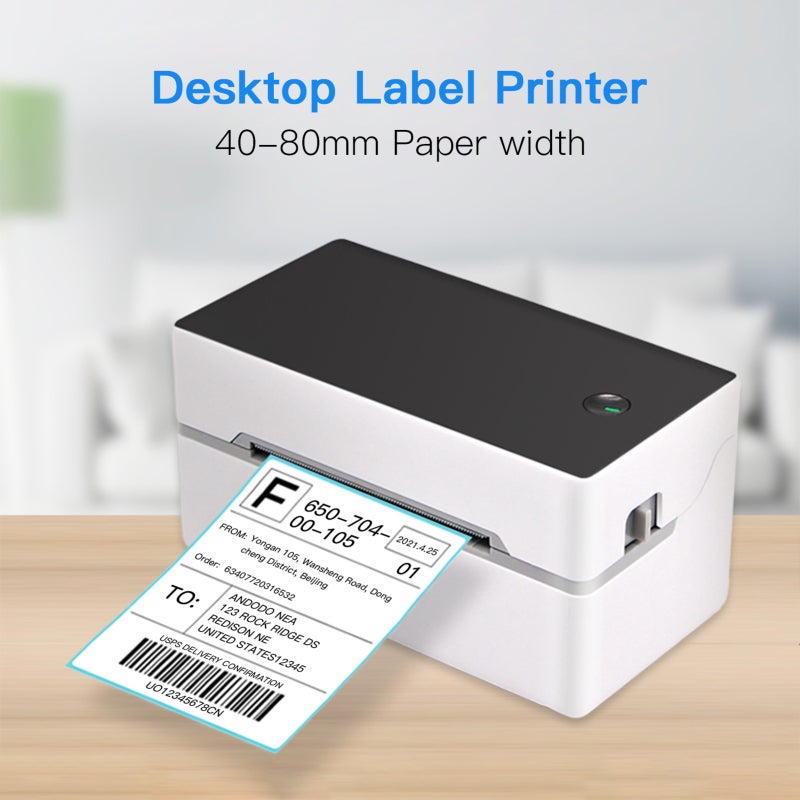 Desktop Thermal Label Printer: 203DPI Resolution, Auto Feed Paper, No Ink Cartridge - High Speed 150mm/s Printing, Multi-Paper Compatibility for Warehouse, Supermarket, Retail Store, Office & Home - Image 3
