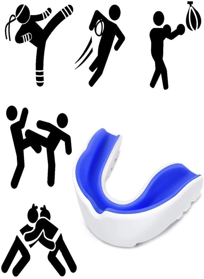DRANGE Warrior Mouth Guard for Boxing, MMA, karate, taekwondo, Football, Basketball, Hockey, Jiu Jitsu, Adult & Youtard, Works w/Braces Mouth Guard Gum Shield Pack of 2 (WHITE/BLUE) - Image 3
