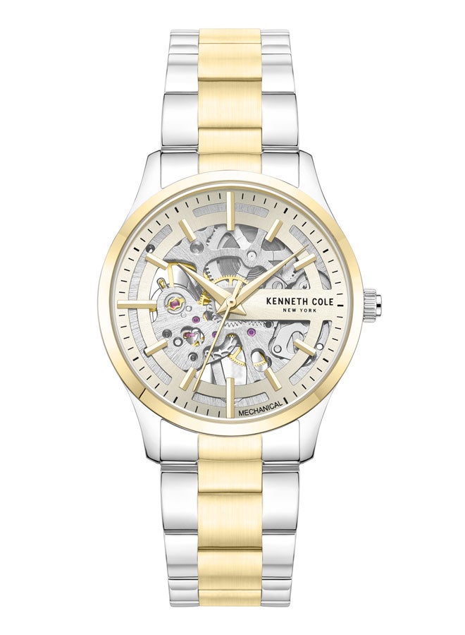 Kenneth Cole New York Kenneth Cole New York 34.5mm Automatic Women's Watch with Champagne Gold Dial & Silver-Yellow Gold Stainless Steel Bracelet - Image 1