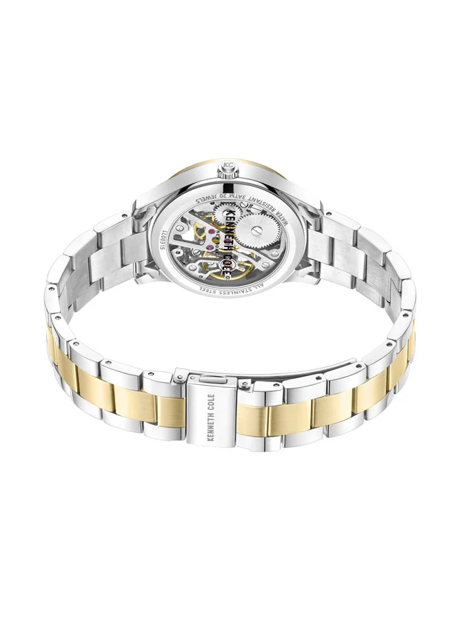 Kenneth Cole New York Kenneth Cole New York 34.5mm Automatic Women's Watch with Champagne Gold Dial & Silver-Yellow Gold Stainless Steel Bracelet