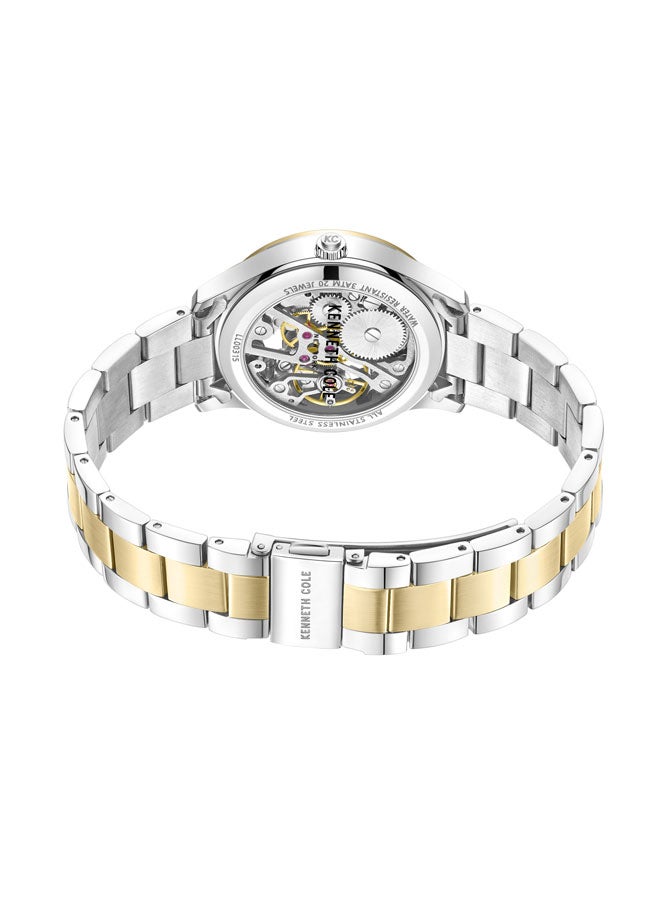 Kenneth Cole New York Kenneth Cole New York 34.5mm Automatic Women's Watch with Champagne Gold Dial & Silver-Yellow Gold Stainless Steel Bracelet - Image 3