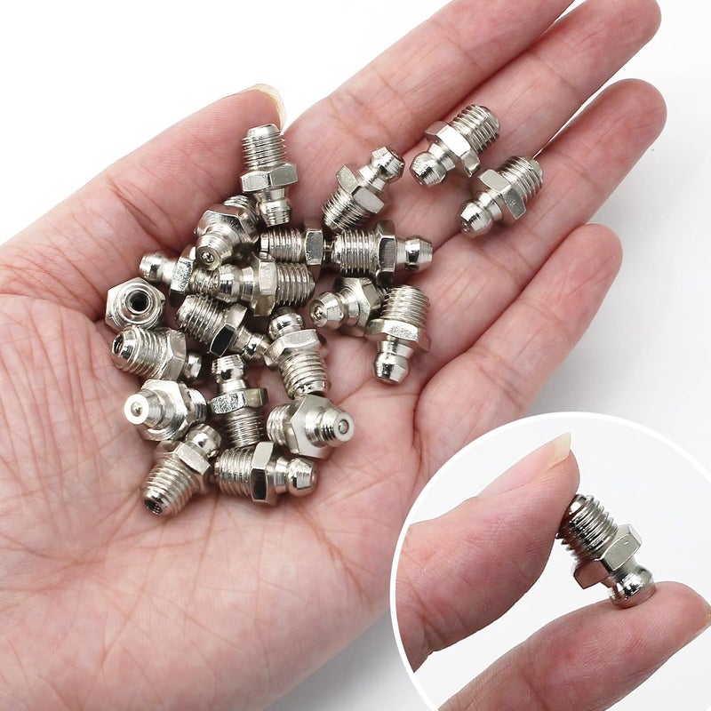 LDEXIN 25pcs 8mm x 1mm M8 Male Thread Straight Hydraulic Grease Fitting Assortment Kit Zerk Nipple Nozzle Fittings for Excavators - Image 5