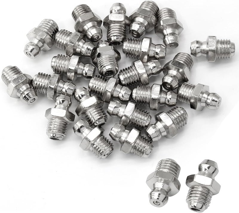LDEXIN 25pcs 8mm x 1mm M8 Male Thread Straight Hydraulic Grease Fitting Assortment Kit Zerk Nipple Nozzle Fittings for Excavators - Image 1