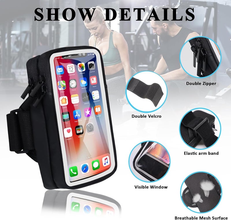 MOVOYEE حامل هاتف لذراع الجري لحامل الهاتف المحمول آيفون 16 16e 15 14 13 12 11 برو ماكس Xs Xr X بلس SE ميني سامسونج جالاكسي ألترا S25، أذرع رياضية تناسب التمارين الرياضية، الجيم، والمشي في الطبيعة - Image 4
