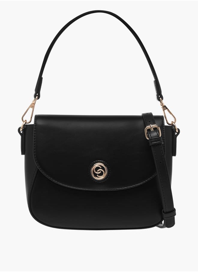 Celeste Women Solid Crossbody Bag with Button Closure and Adjustable Strap  - Image 1