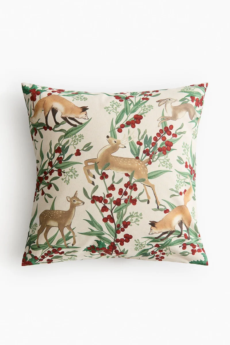 اتش اند ام غطاء وسادة من قماش القطن