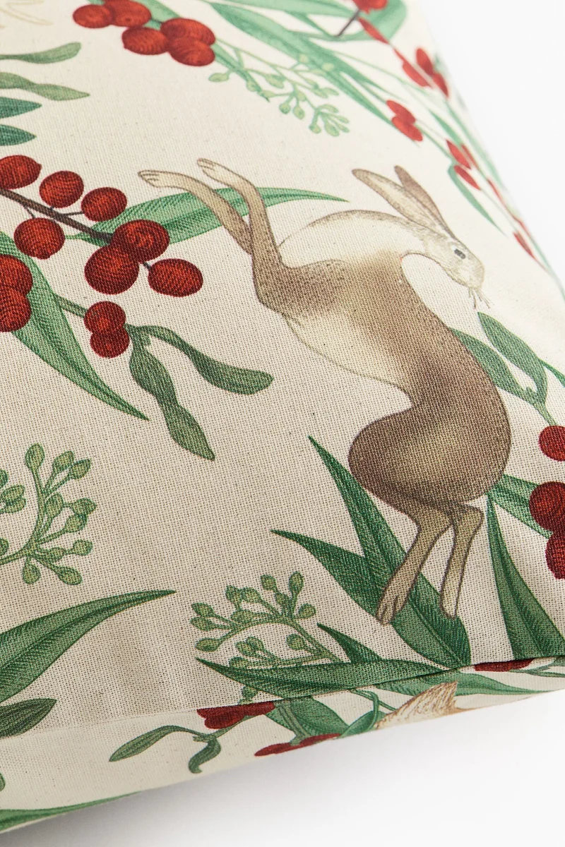 اتش اند ام غطاء وسادة من قماش القطن