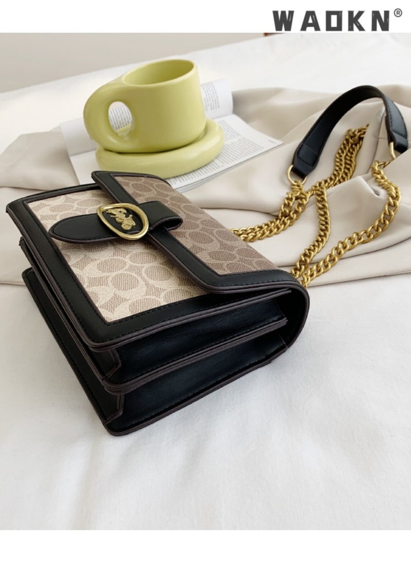 Women's Bag Trendy Chain Shoulder Bag High Quality Retro Small Wallet Ladies Leather Luxury Bag，with Gifts for Mom Wife and Bridal for Birthday Anniversary and Wedding