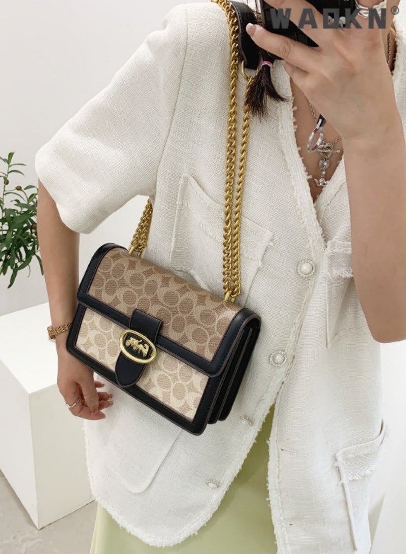Women's Bag Trendy Chain Shoulder Bag High Quality Retro Small Wallet Ladies Leather Luxury Bag，with Gifts for Mom Wife and Bridal for Birthday Anniversary and Wedding