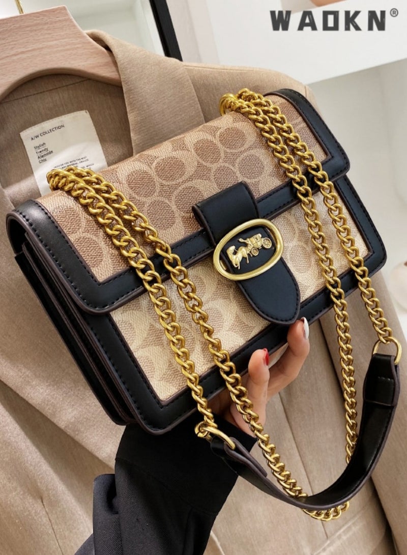 Women's Bag Trendy Chain Shoulder Bag High Quality Retro Small Wallet Ladies Leather Luxury Bag，with Gifts for Mom Wife and Bridal for Birthday Anniversary and Wedding