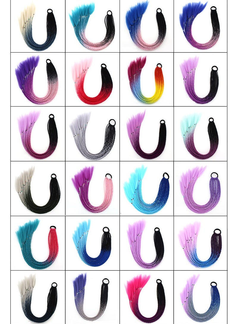 Colorful braids ponytail wig dreadlocks personality headwear - Image 5