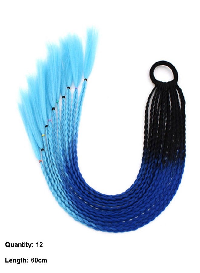 Colorful braids ponytail wig dreadlocks personality headwear - Image 1