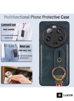 Zaboon For Xiaomi 13 Ultra Wrist Band Leather Back Phone Case (Blue)  - Image 3