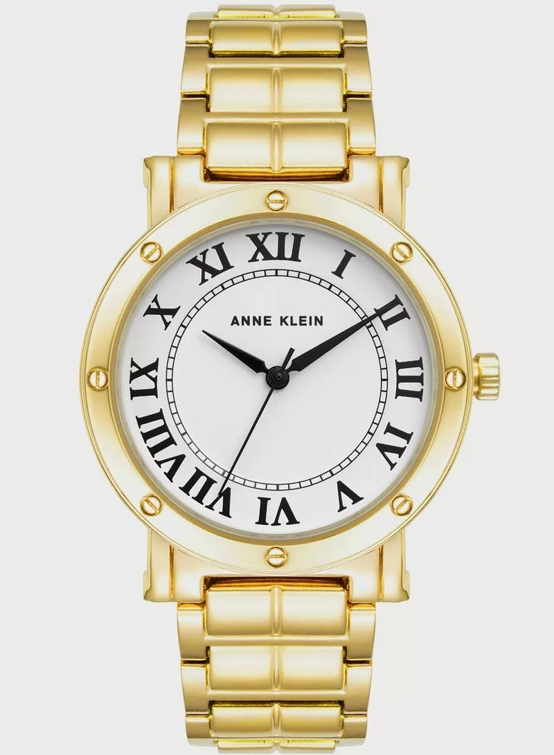 Anne Klein Women's Gold Analog Stainless Steel Strap Watch AK4012WTGB - Image 1