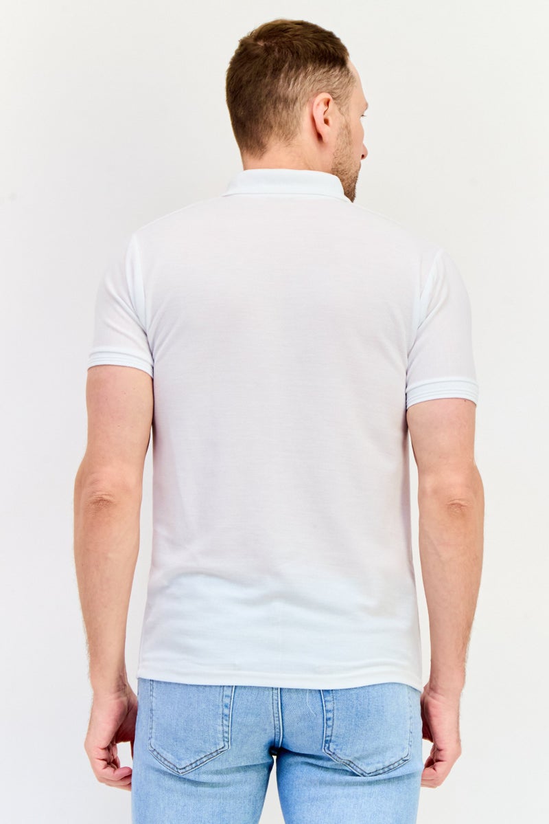 GAP Men Regular Fit Embroidered Logo Short Sleeves Polo Shirt, White - Image 3