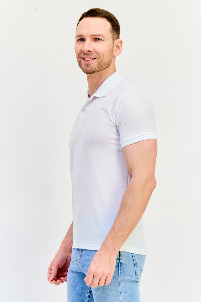 GAP Men Regular Fit Embroidered Logo Short Sleeves Polo Shirt, White - Image 2