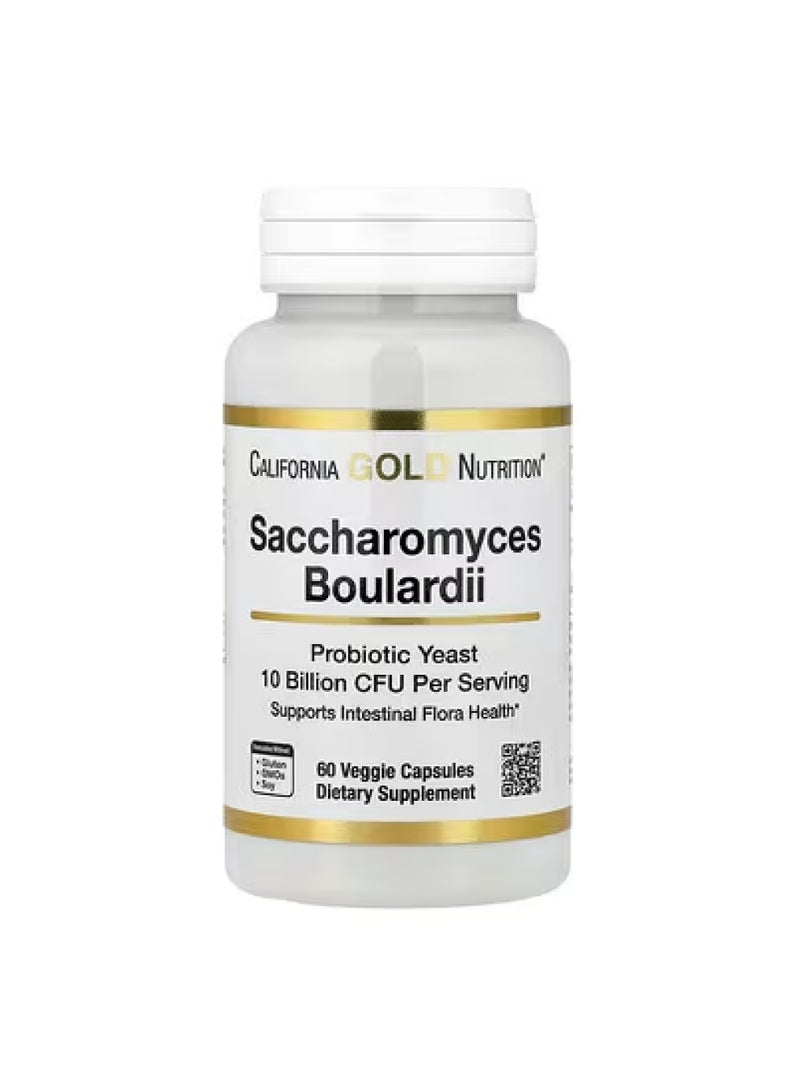 California Gold Nutrition Saccharomyces Boulardii, 60 Veggie Capsules (5 Billion CFU per Capsule)