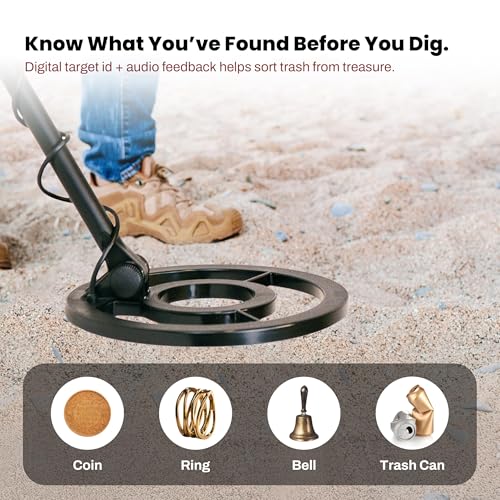 Bounty Hunter Quick Silver Metal Detector for Adults & Kids – Waterproof 8" Coil, LCD Display, Lightweight & Easy to Use, Finds Gold, Coins, Jewelry – Made in USA - Image 4