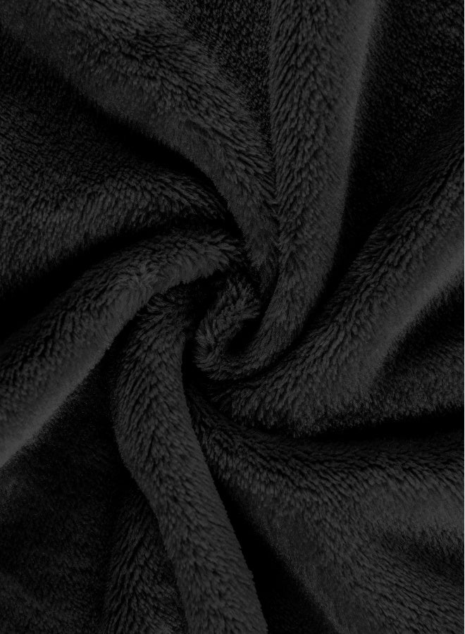 ايست من نون بطانية خفيفة الوزن للسرير والأريكة والكنب وليلة الأفلام والتخييم والسفر - مايكروبلش - بطانية دافئة فائقة النعومة، أسود، 220 × 240 سم - Image 5