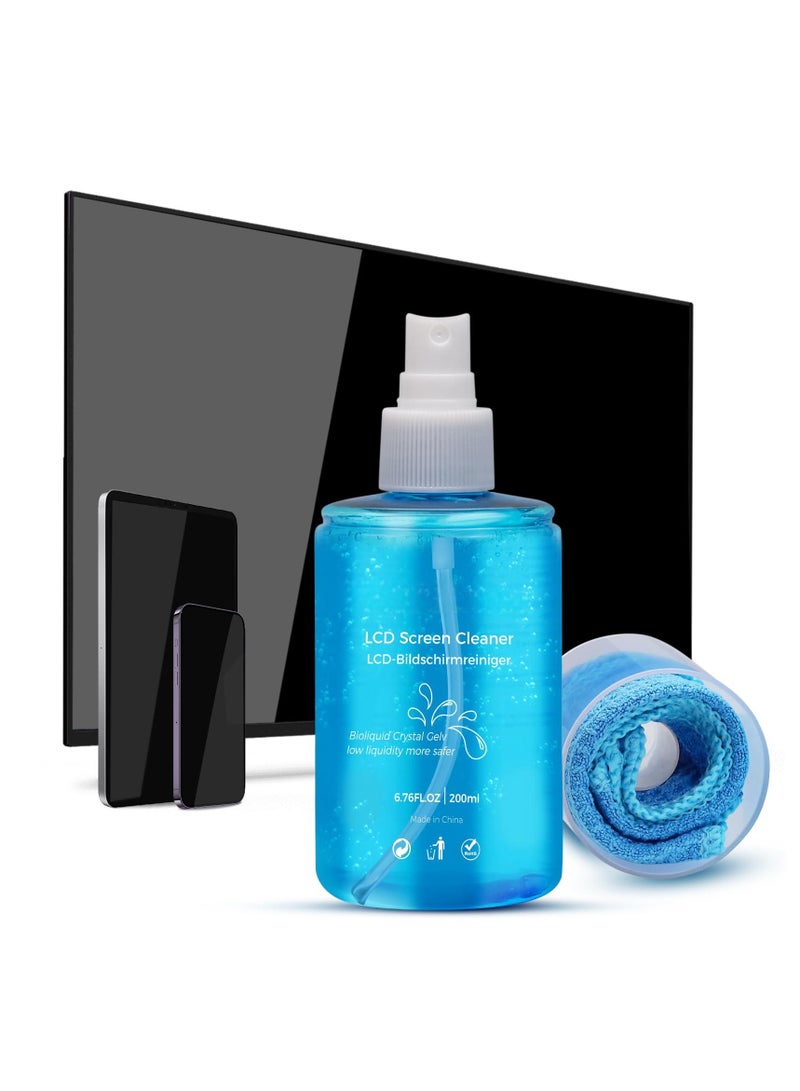 Excefore Premium Screen Cleaner Kit – Non-Drip Spray for TVs, Computers, Phones & Tablets (200ml/6.7oz) with Microfiber Cloth - Image 1