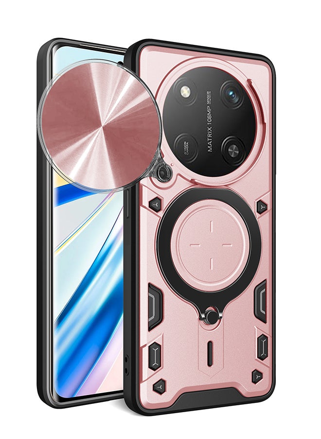 حافظة ل Huawei Honor X9C / Honor Magic 7 Lite مع غطاء كاميرا منزلق، مسند، PC+TPU ثنائي الطبقةRose Gold - Image 1