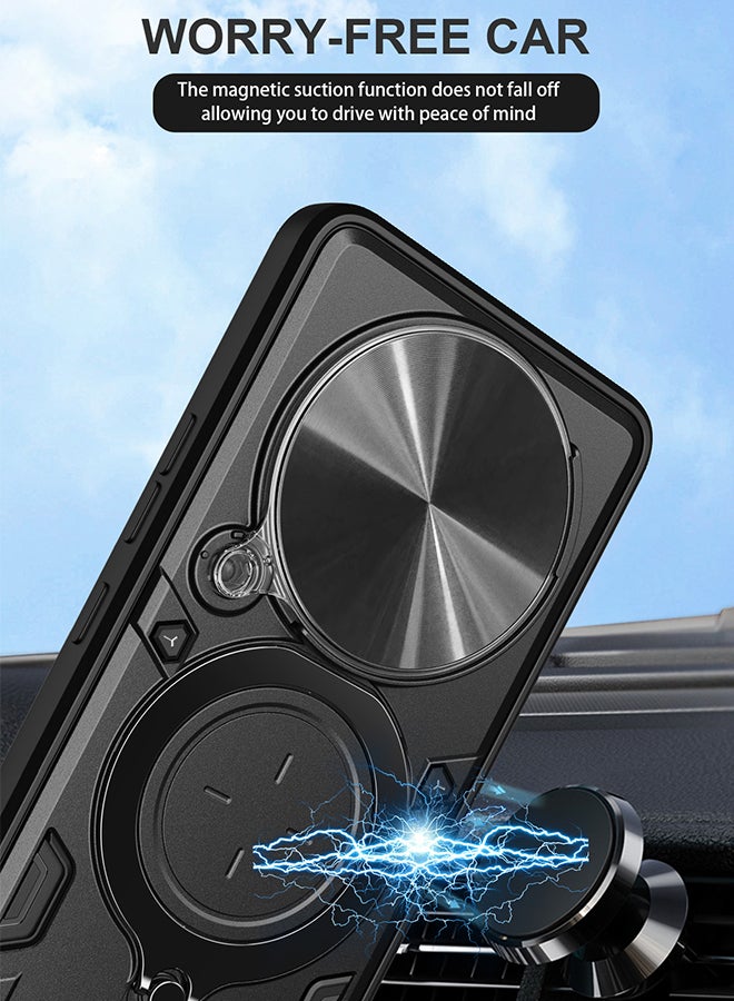 حافظة ل Huawei Honor X9C / Honor Magic 7 Lite مع غطاء كاميرا منزلق، مسند، PC+TPU ثنائي الطبقةRose Gold - Image 4